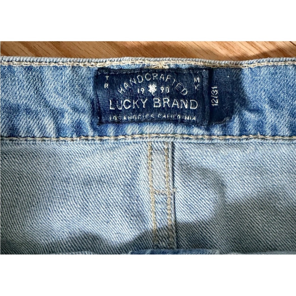 Vintage LUCKY BRAND Women's Demin Utility Button Front Mini Skirt Size 12/31 Y2K